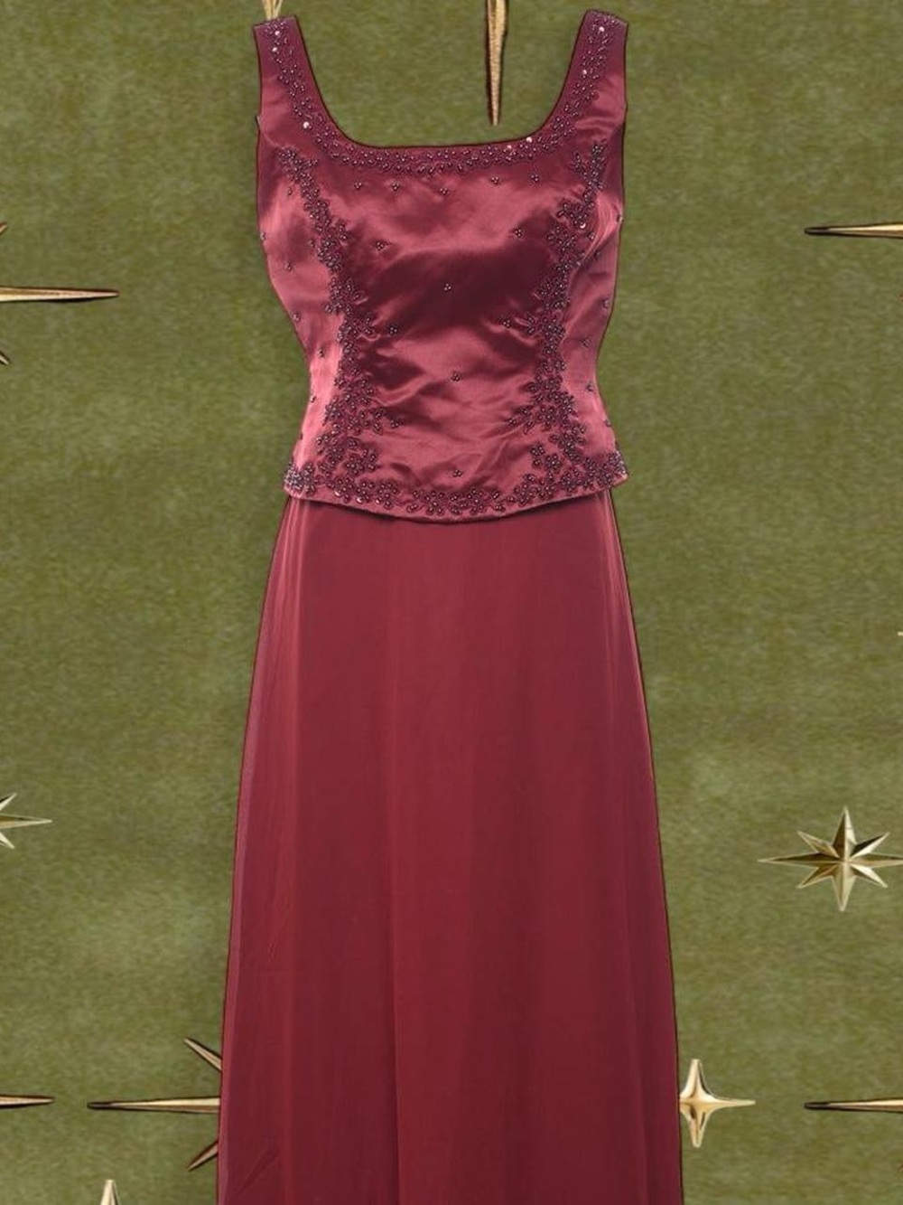 Vintage 90's Vampy Beaded Corset Dress